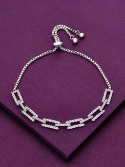 Kai Jewel - Sterling Silver Double Bar Link Adjustable Bracelet