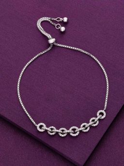 Kai Jewel - Sterling Silver Exquisite Circular Link Adjustable Bracelet