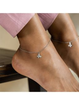 Shaya by CaratLane - Fly on Butterfly Anklets in 925 Silver