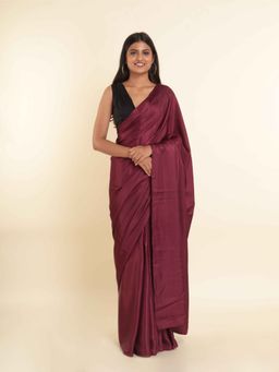 Suta - Magenta Solid Viscose Rayon Saree
