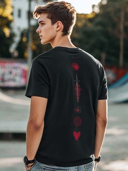 Bewakoof - Men's Black House Of The Dragon Iconic Graphic Printed T-shirt