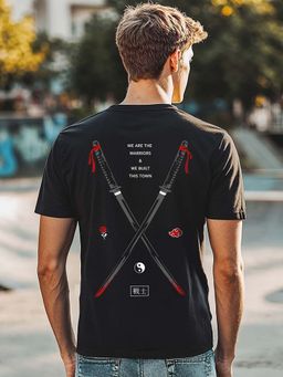 Bewakoof - Men's Black Warriors Graphic Printed T-shirt