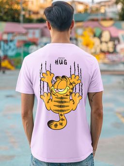 Bewakoof - Official Garfield Men's Purple Hug It Out Graphic Printed T-shirt