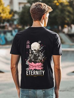 Bewakoof - Men's Black Eternity Graphic Printed T-shirt