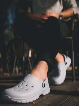 Bewakoof - Mens Light Grey Clogs