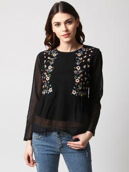 Marie Claire - Women Black Printed Top