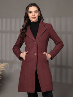 Juelle - Women Maroon Solid Coat