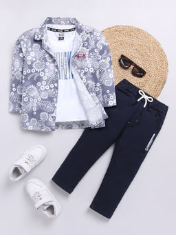 Hopscotch - 3-Piece Floral Print Shirt T-Shirt & Pants
