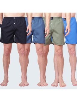 Urban Scottish - Multi-Colour Pure Cotton Solid Boxers (Pack of 4)