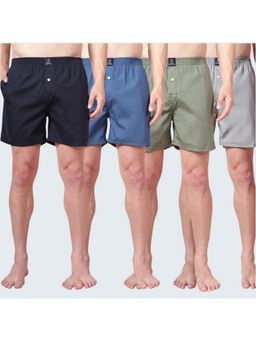 Urban Scottish - Multi-Colour Cotton Solid Boxers (Pack of 4)