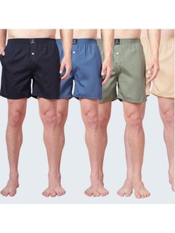 Urban Scottish - Multi-Colour Cotton Regular Fit Boxers (Pack of 4)