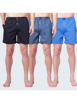 Urban Scottish - Multi-Colour Pure Cotton Solid Boxers (Pack of 3)