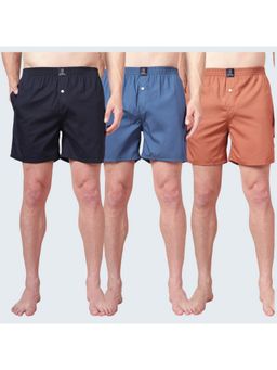 Urban Scottish - Multi-Colour Cotton Regular Fit Boxers (Pack of 3)