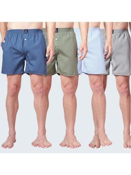 Urban Scottish - Multi-Colour Pure Cotton Solid Boxers (Pack of 4)