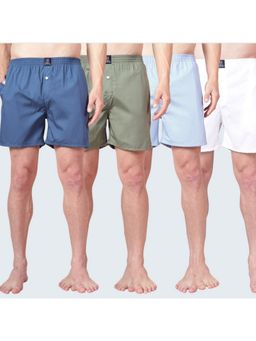 Urban Scottish - Multi-Colour Solid Pure Cotton Boxers (Pack of 4)