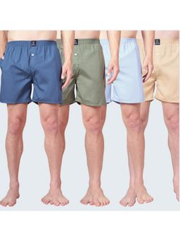 Urban Scottish - Multi-Colour Solid Regular Fit Boxers (Pack of 4)