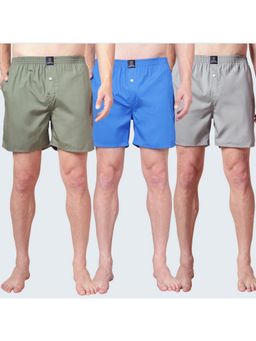 Urban Scottish - Multi-Colour Pull On Cotton Solid Boxers (Pack of 3)