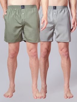 Urban Scottish - Multi-Colour Pure Cotton Solid Regular Fit Boxers (Pack of 2)