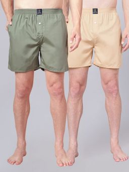 Urban Scottish - Multi-Colour Pure Cotton Regular Fit Solid Boxers (Pack of 2)