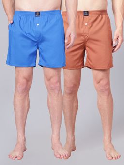 Urban Scottish - Multi-Colour Cotton Regular Fit Solid Pull On Boxers (Pack of 2)