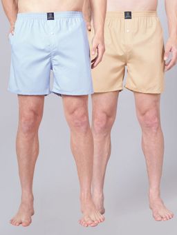 Urban Scottish - Multi-Colour Pure Cotton Solid Regular Fit Boxers (Pack of 2)