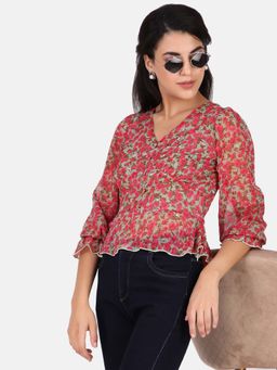 ANVI Be Yourself - Beige Chiffon Empire Top