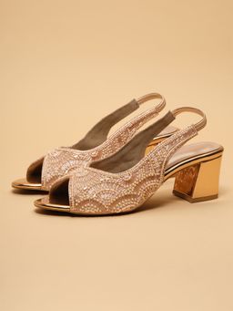 ERIDANI - Amira Rose Gold Slingback Sandal Heels