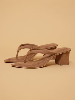 ERIDANI - Danie Beige Slip On Sandal Heels