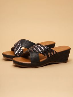 ERIDANI - Ember Black Braided Wedges