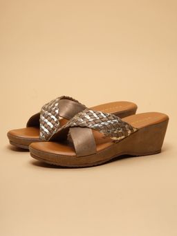 ERIDANI - Ember Beige Braided Wedges