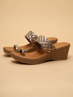 ERIDANI - Jiu Antique Brown Braided Wedges