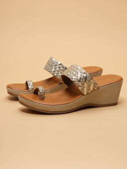 ERIDANI - Jiu Gold Braided Wedges