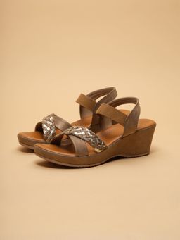 ERIDANI - Vale Antique Brown Braided Wedges