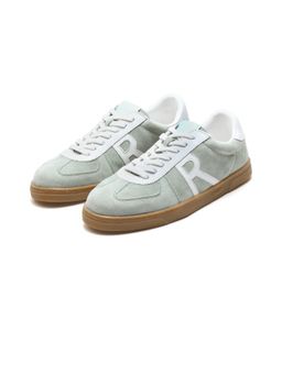 Rare Rabbit - Greg Light Sage Green Lace-Up Closure Suede Sneakers