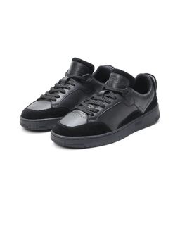 Rare Rabbit - Lip Black Lace-Up Closure Leather Sneakers