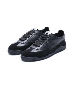 Rare Rabbit - Membo Black Leather Fabric Sneakers