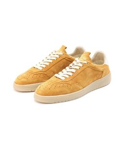 Rare Rabbit - Woolton-2 Mustard Lace-Up Closure Suede Sneakers