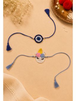 WHE - Handmade Crochet Unicorn and Evil Eye Rakhi (Pack of 2)
