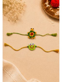 WHE - Handmade Crochet Frog and Turtle Rakhi (Pack of 2)