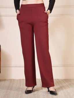 FFU - WOMENS BLACK POLY COTTON BRUSHED SPANDEX PLAZZO