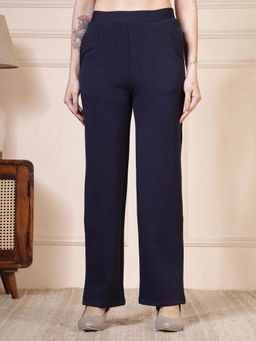 FFU - WOMENS BLACK POLY COTTON BRUSHED SPANDEX PLAZZO