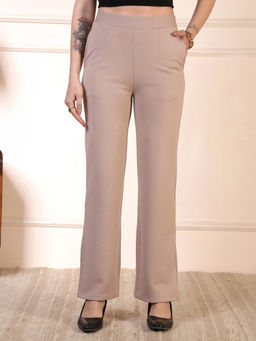 FFU - WOMENS BLACK POLY COTTON BRUSHED SPANDEX PLAZZO