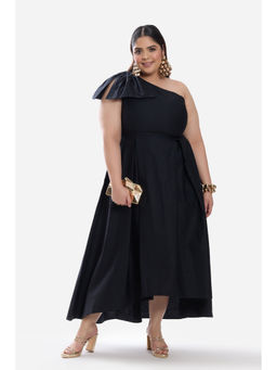Virgio - Cotton One Shoulder Plus Size Bow Gown for Women