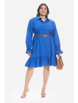 Virgio - Cotton Mini Plus Size Shirt Plus Size Dress With Ruffle for Women