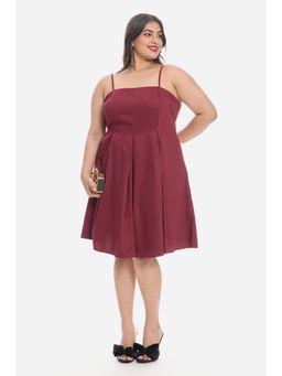 Virgio - Cotton Strappy Panelled Midi Plus Size Dress for Women