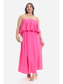 Virgio - Cotton Peplum Bodice Maxi Plus Size Dress for Women