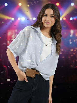 Sera - Studded Party Shirt with Inner