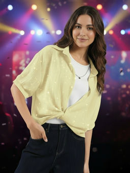 Sera - Studded Party Shirt with Inner