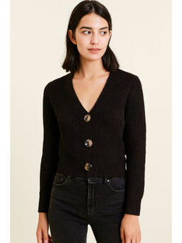 NOBARR - Women's Black Button-Down Cardigan