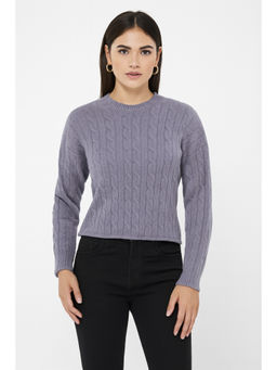 NOBARR - Women's Grey Cable Knit Sweater